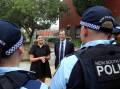 State MPs Mark Speakman and Eleni Petinos with new police at Sutherland. Picture Chris La